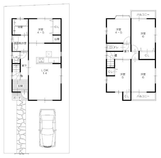 Floor plan. 26,800,000 yen, 5LDK, Land area 118.51 sq m , Building area 91.53 sq m