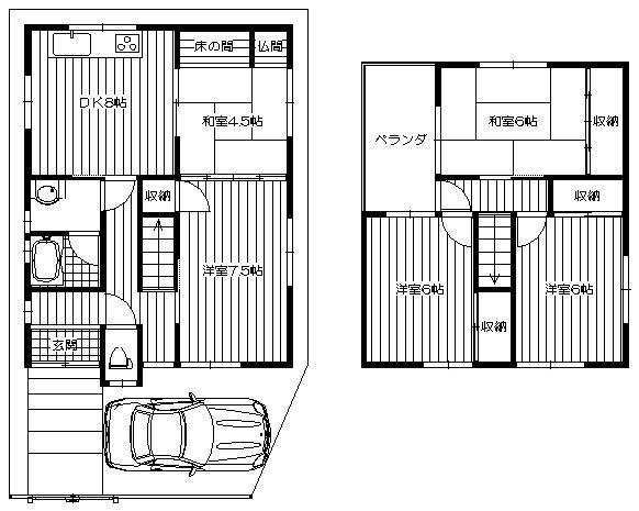 Floor plan. 13.8 million yen, 5DK, Land area 128.36 sq m , Building area 92.31 sq m