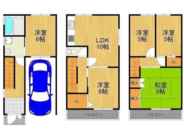 Floor plan. 22 million yen, 5LDK, Land area 50.06 sq m , Building area 96.76 sq m