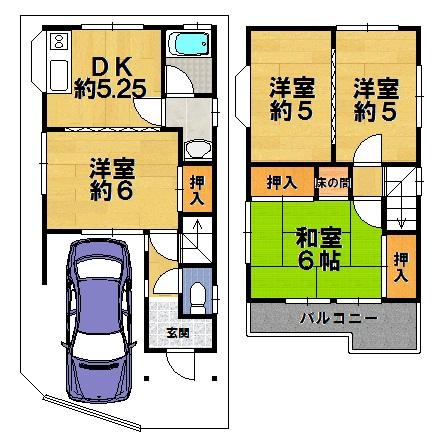 Floor plan. 15.8 million yen, 4DK, Land area 59.81 sq m , Building area 63.75 sq m