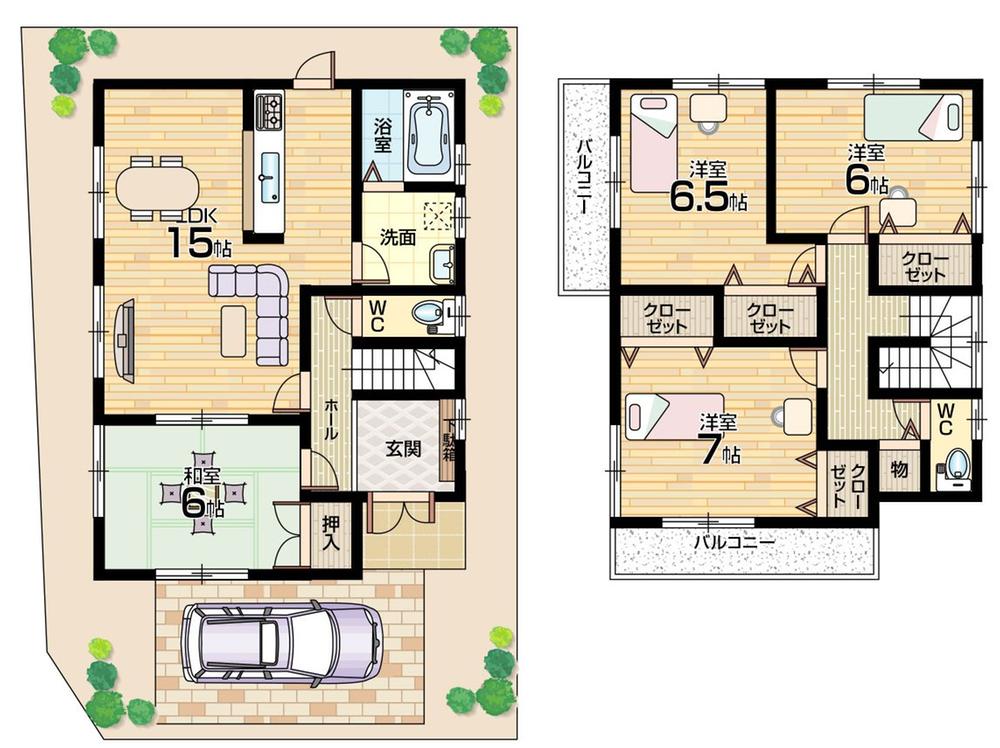 Floor plan. (No. 5 locations), Price 28.8 million yen, 4LDK, Land area 94.55 sq m , Building area 98.81 sq m