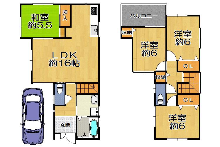 Floor plan. (No. 2 locations), Price 25,800,000 yen, 4LDK, Land area 93.85 sq m , Building area 93.96 sq m