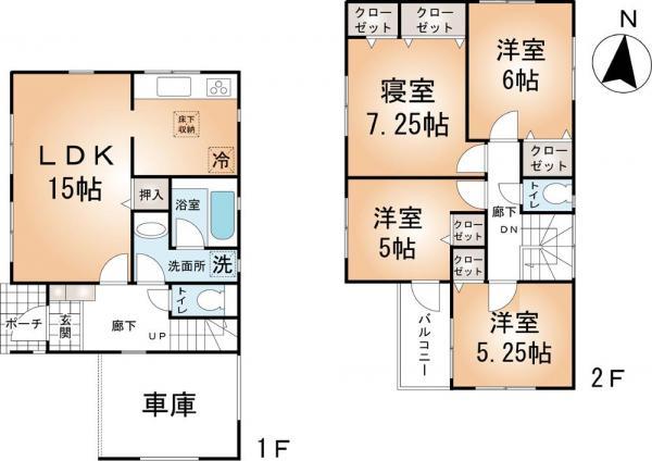 Floor plan. 20.8 million yen, 4LDK, Land area 88.01 sq m , Building area 102.86 sq m
