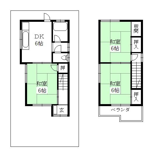 Floor plan. 7.5 million yen, 3DK, Land area 50.4 sq m , Building area 55.24 sq m