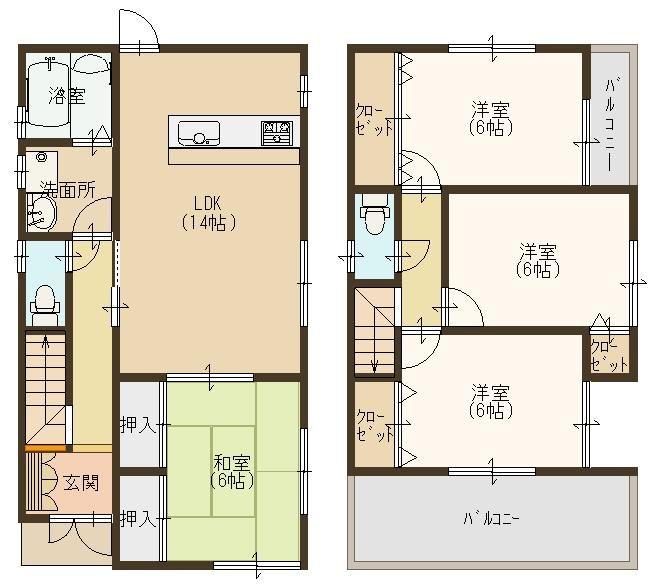 Building plan example (floor plan). Building plan example (B No. land) Building price 14,530,000 yen, Building area 91.53 sq m