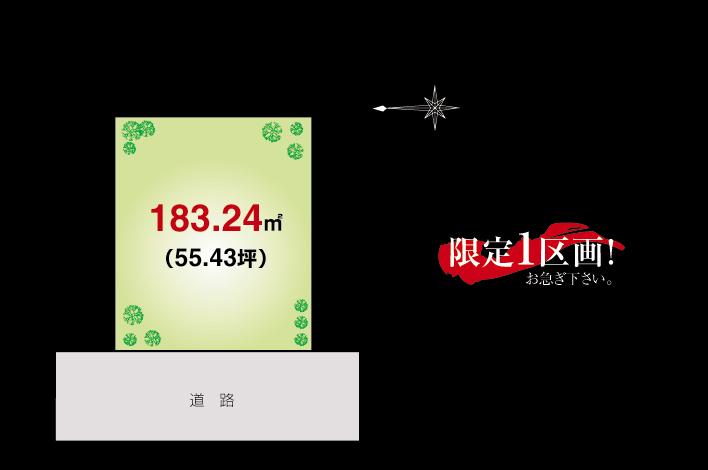 Building plan example (floor plan). Site area 183.24 sq m (about 55 square meters)