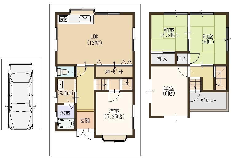 Floor plan. 10.9 million yen, 4LDK, Land area 56.98 sq m , Building area 86.26 sq m floor plan here