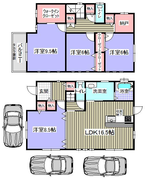 Floor plan. 30,980,000 yen, 4LDK, Land area 132.73 sq m , Building area 123.38 sq m