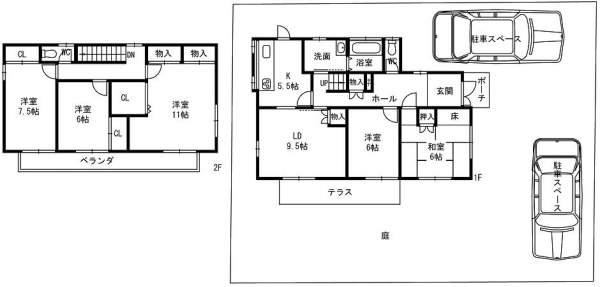Floor plan. 25,800,000 yen, 5LDK, Land area 231.65 sq m , Building area 137.74 sq m 5LDK