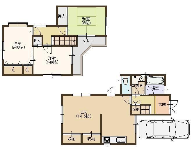 Floor plan. 17,980,000 yen, 3LDK, Land area 88.48 sq m , Building area 84.64 sq m floor plan here