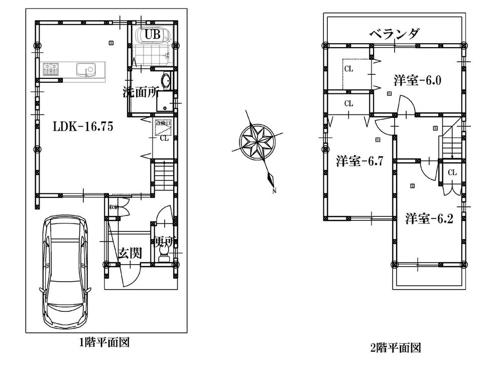 Floor plan. 24,800,000 yen, 3LDK, Land area 80.01 sq m , Building area 85.05 sq m