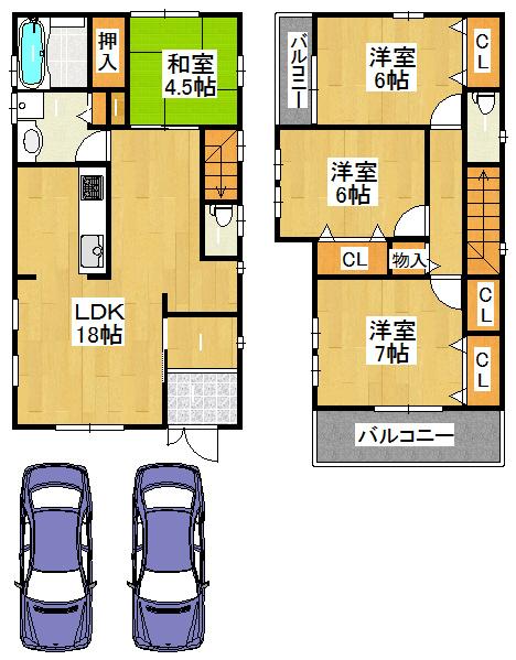 Floor plan. 26.5 million yen, 3LDK, Land area 113.07 sq m , Building area 85.86 sq m