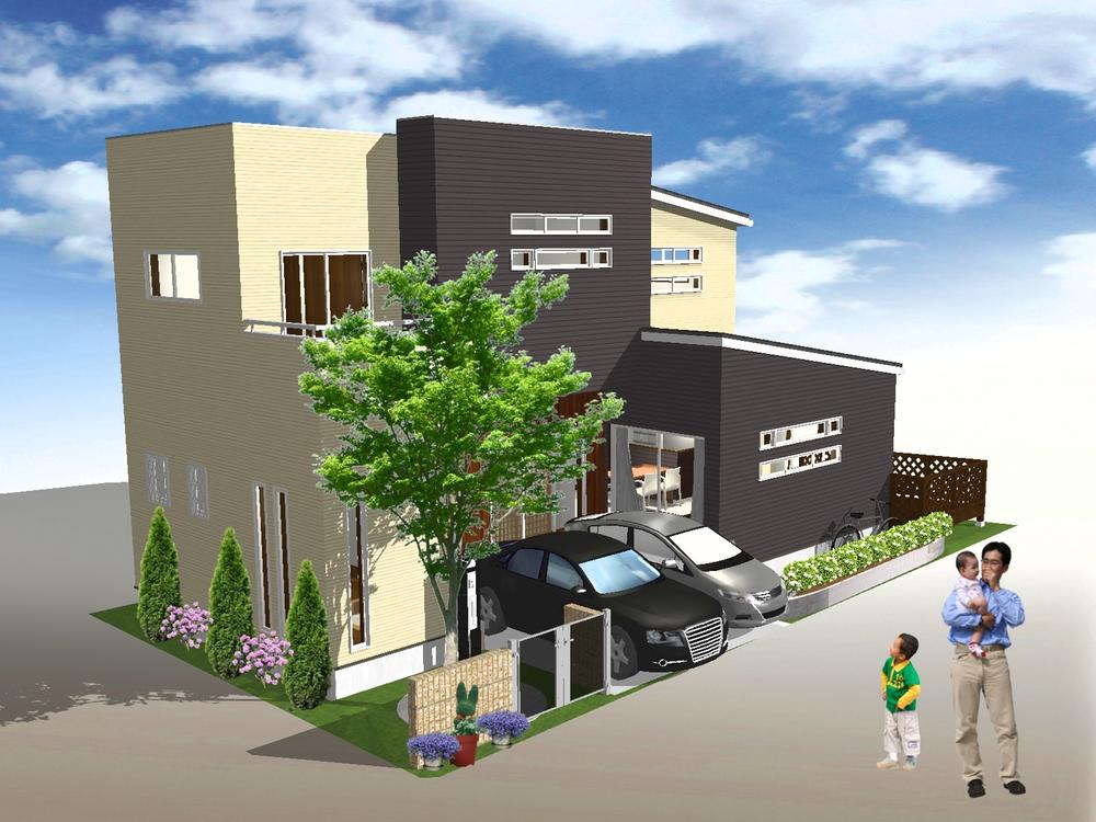 Building plan example (Perth ・ appearance). Building plan example (No. 1 place) building set price 30,800,000 yen ■ Chic & Modern Hen ■