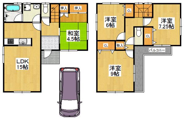 Floor plan. 24,800,000 yen, 4LDK, Land area 130.01 sq m , Building area 97.6 sq m every day is the beginning of the lively and smile full of life