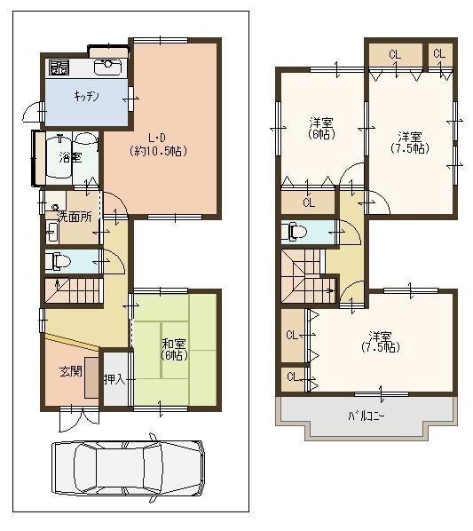 Floor plan. 15.8 million yen, 4LDK, Land area 115.75 sq m , Building area 103.49 sq m floor plan here