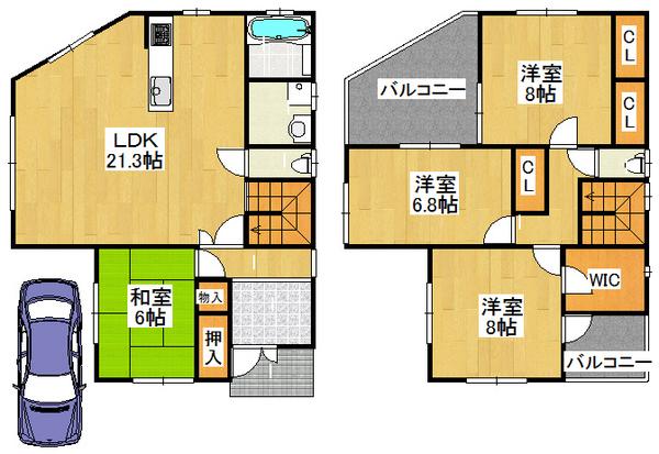 Floor plan. 28.8 million yen, 4LDK, Land area 150.01 sq m , Building area 117.54 sq m