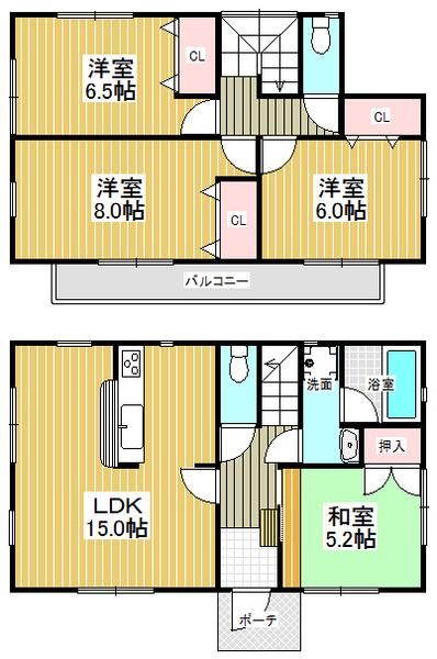 Floor plan. 23.8 million yen, 4LDK, Land area 149.99 sq m , It poured from the building area 93.15 sq m window, Plenty of sunshine