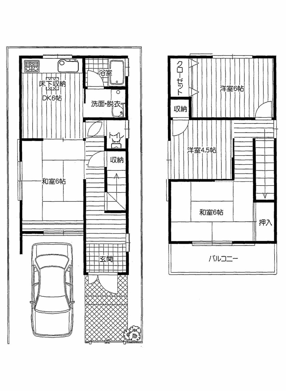 Floor plan. 9.8 million yen, 4DK, Land area 65.74 sq m , Building area 70.87 sq m