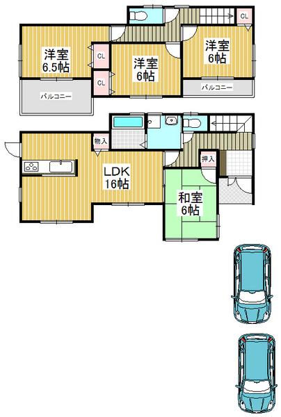 Floor plan. 28.8 million yen, 4LK, Land area 156.39 sq m , Building area 95.58 sq m