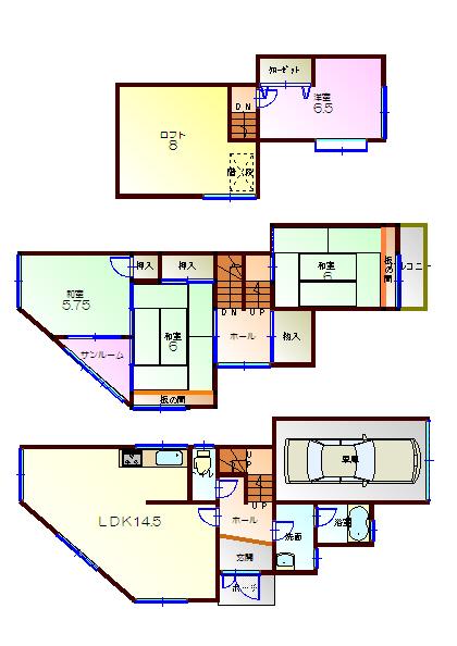 Floor plan. 13.8 million yen, 4LDK + S (storeroom), Land area 79.32 sq m , Building area 120.88 sq m