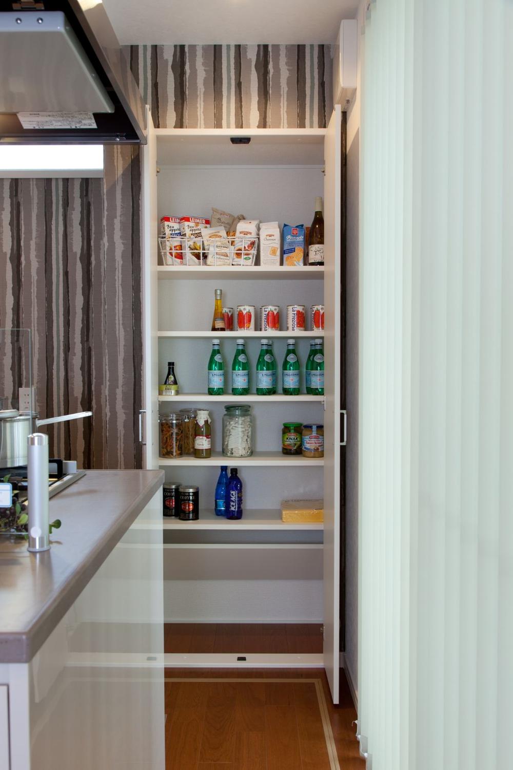 Kitchen. Also scarce storage space in the kitchen, It was solved by pre-prepare the pantry.