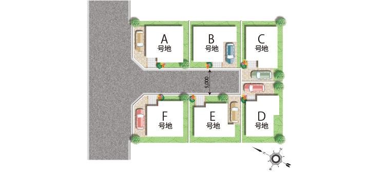 The entire compartment Figure. LAND PLAN [All 6 compartment] All mansion 80 sq m or more ・ Seismic Grade 3