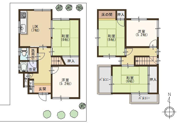 Floor plan. 20.4 million yen, 5DK, Land area 114.64 sq m , Building area 88.92 sq m