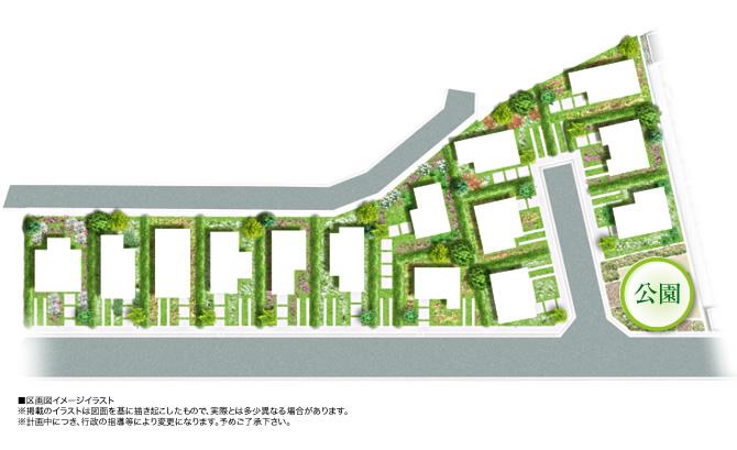 The entire compartment Figure.  [All 14 compartments] Spread to the station 3-minute walk, Garden two-story room of the city skyline (compartment view image illustrations)