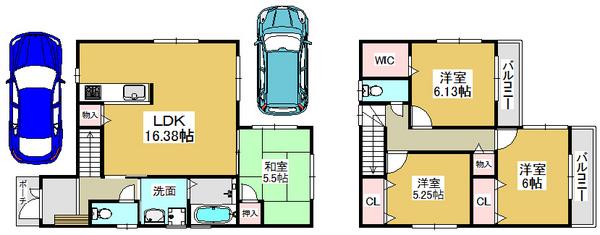 Floor plan. 25,900,000 yen, 4LDK, Land area 100.6 sq m , Building area 94.76 sq m