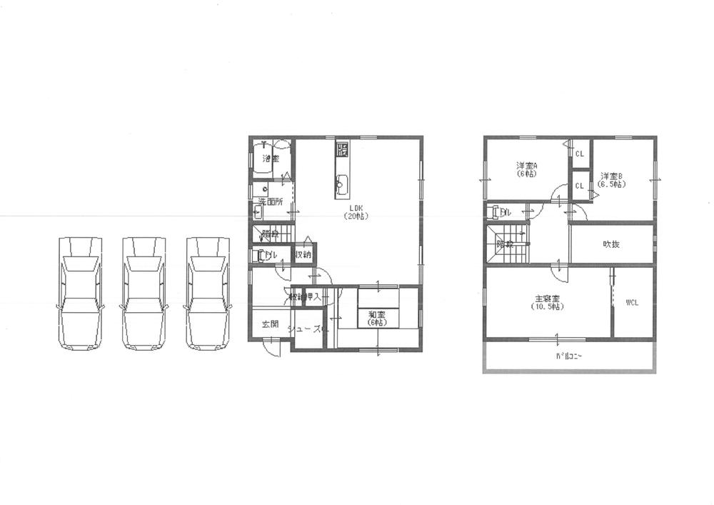 Floor plan. 26,800,000 yen, 4LDK, Land area 96.99 sq m , Building area 106.11 sq m Reference Plan 2