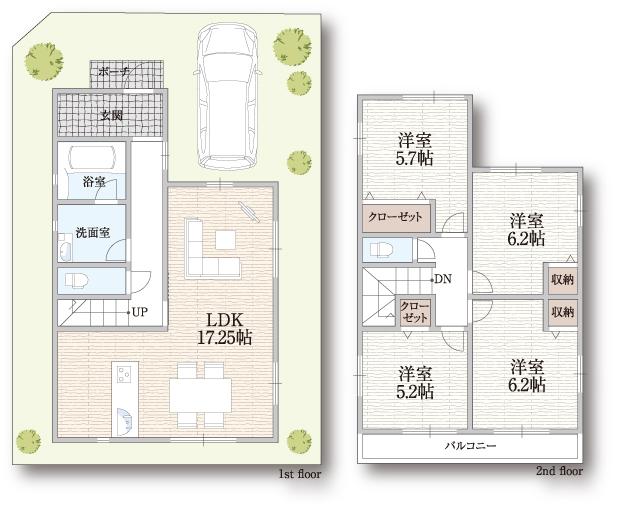 Floor plan. Price 26,800,000 yen, 4LDK, Land area 93.16 sq m , Building area 97.2 sq m