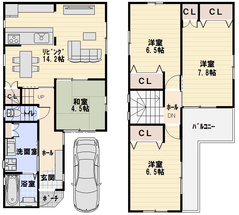 Floor plan. 29,998,000 yen, 4LDK, Land area 81.34 sq m , Building area 92.33 sq m storage plenty 4LDK bathroom, I was finishing a wide bedroom.