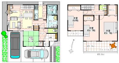 Building plan example (floor plan). Our plan Ken'nobe area About 90 sq m  ~ Building price 14.9 million yen ~