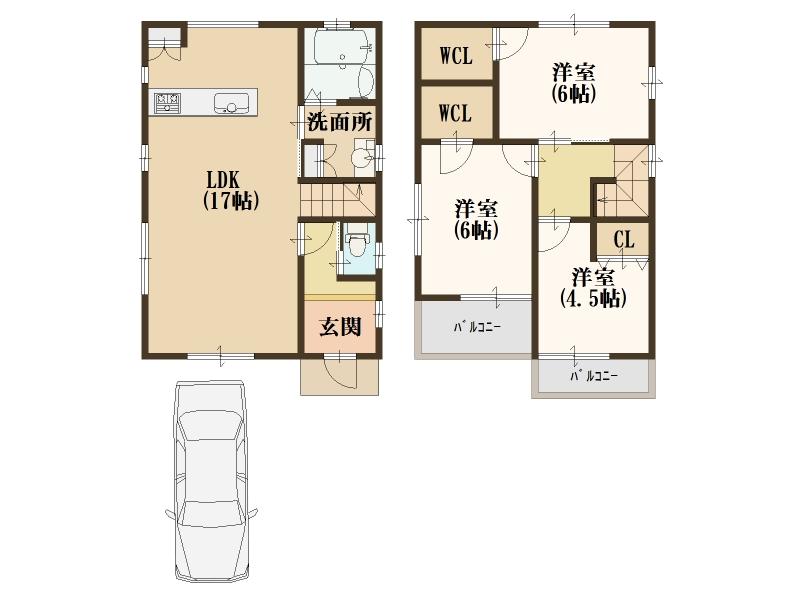 Floor plan. 25 million yen, 3LDK, Land area 77.61 sq m , Building area 78.86 sq m walk-in closet in the storage lot