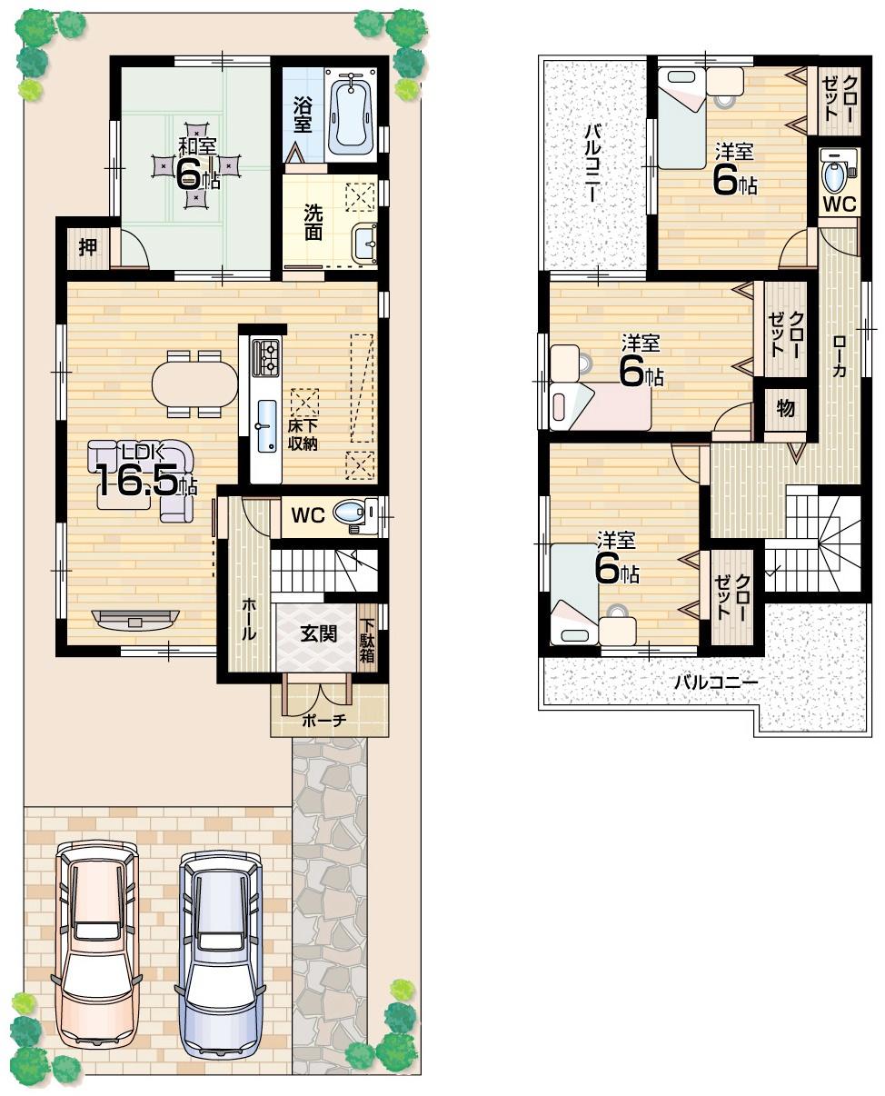 Floor plan. (No. 1 point), Price 26,800,000 yen, 4LDK, Land area 127.19 sq m , Building area 97.6 sq m