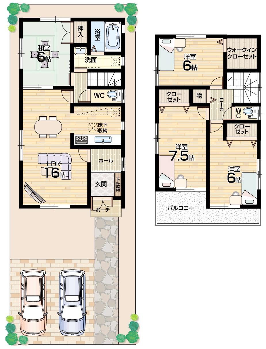 Floor plan. (No. 2 locations), Price 26,800,000 yen, 4LDK+S, Land area 125.51 sq m , Building area 98.82 sq m