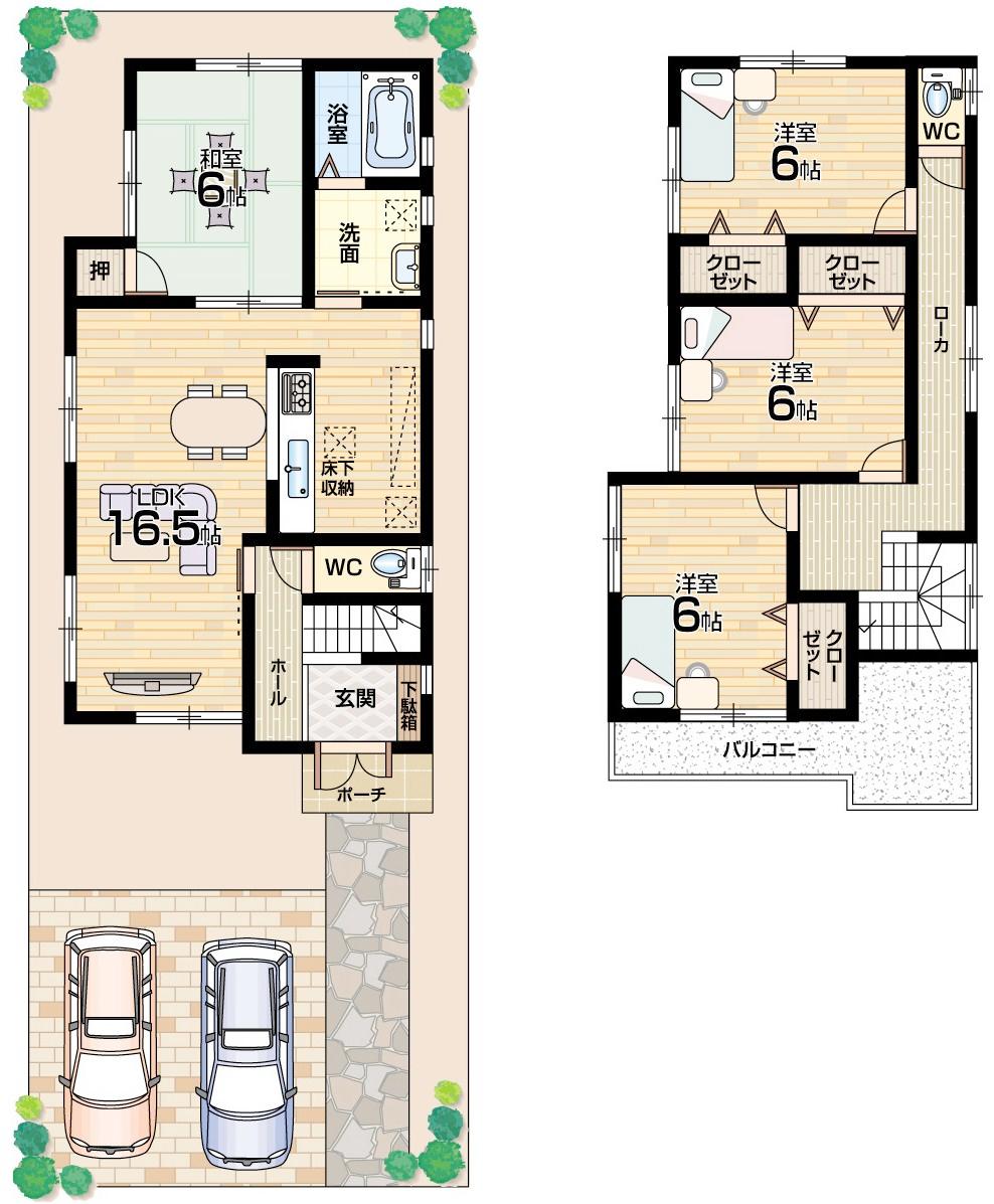 Floor plan. (No. 3 locations), Price 26,800,000 yen, 4LDK, Land area 122.6 sq m , Building area 98.41 sq m