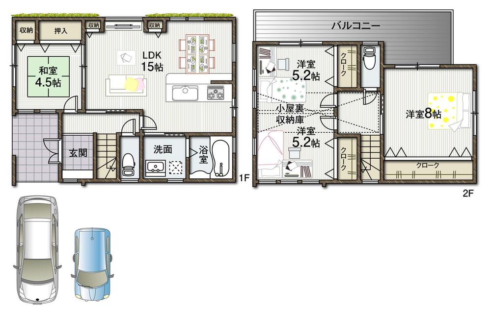 Floor plan. 29,800,000 yen, 4LDK, Land area 111.44 sq m , Building area 91.98 sq m