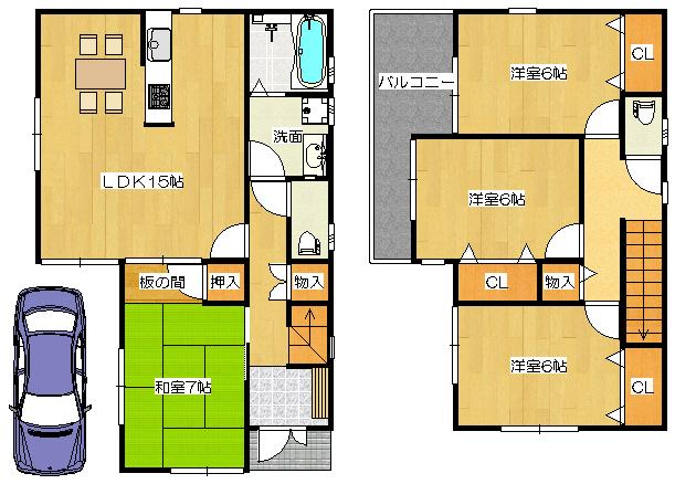 Floor plan. (No. 1 point), Price 29,300,000 yen, 4LDK, Land area 97.42 sq m , Building area 95.58 sq m