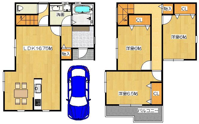Floor plan. (No. 2 locations), Price 27.3 million yen, 3LDK, Land area 85.27 sq m , Building area 87.88 sq m