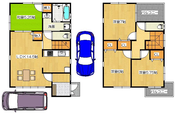 Floor plan. (No. 3 locations), Price 28,300,000 yen, 4LDK, Land area 103.72 sq m , Building area 91.52 sq m