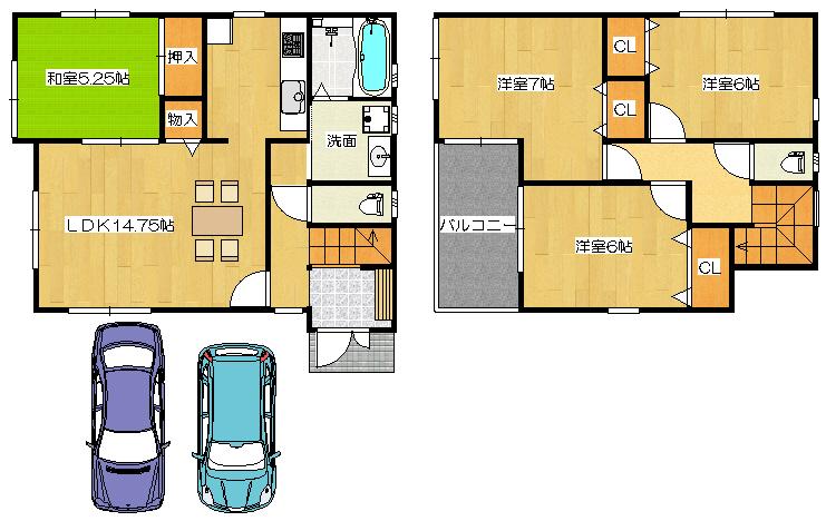 Floor plan. (No. 4 locations), Price 27.3 million yen, 4LDK, Land area 100.59 sq m , Building area 93.15 sq m