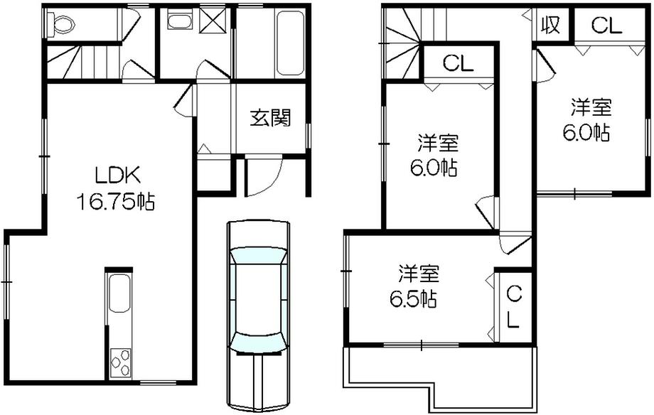 Floor plan. 25,800,000 yen, 3LDK, Land area 85.27 sq m , Is a floor plan of the high building area 87.88 sq m independence 3LDK! JR Tokuan Station walk 12 minutes!
