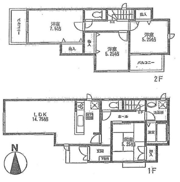 Floor plan. 29,800,000 yen, 4LDK, Land area 96.89 sq m , Building area 93.15 sq m