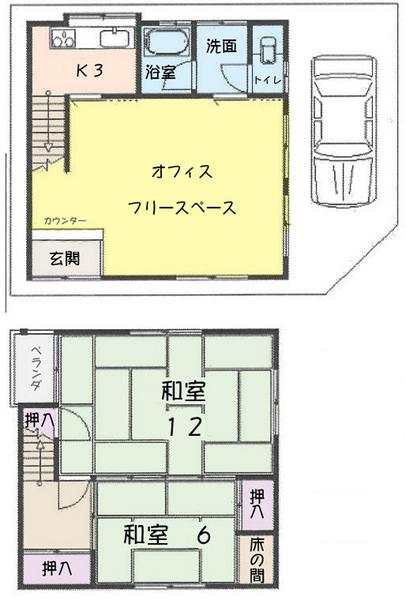 Floor plan. 12.8 million yen, 2K + S (storeroom), Land area 71.4 sq m , Building area 83.42 sq m