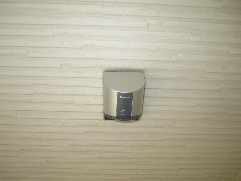 Parking lot. Electric vehicle EV outlet