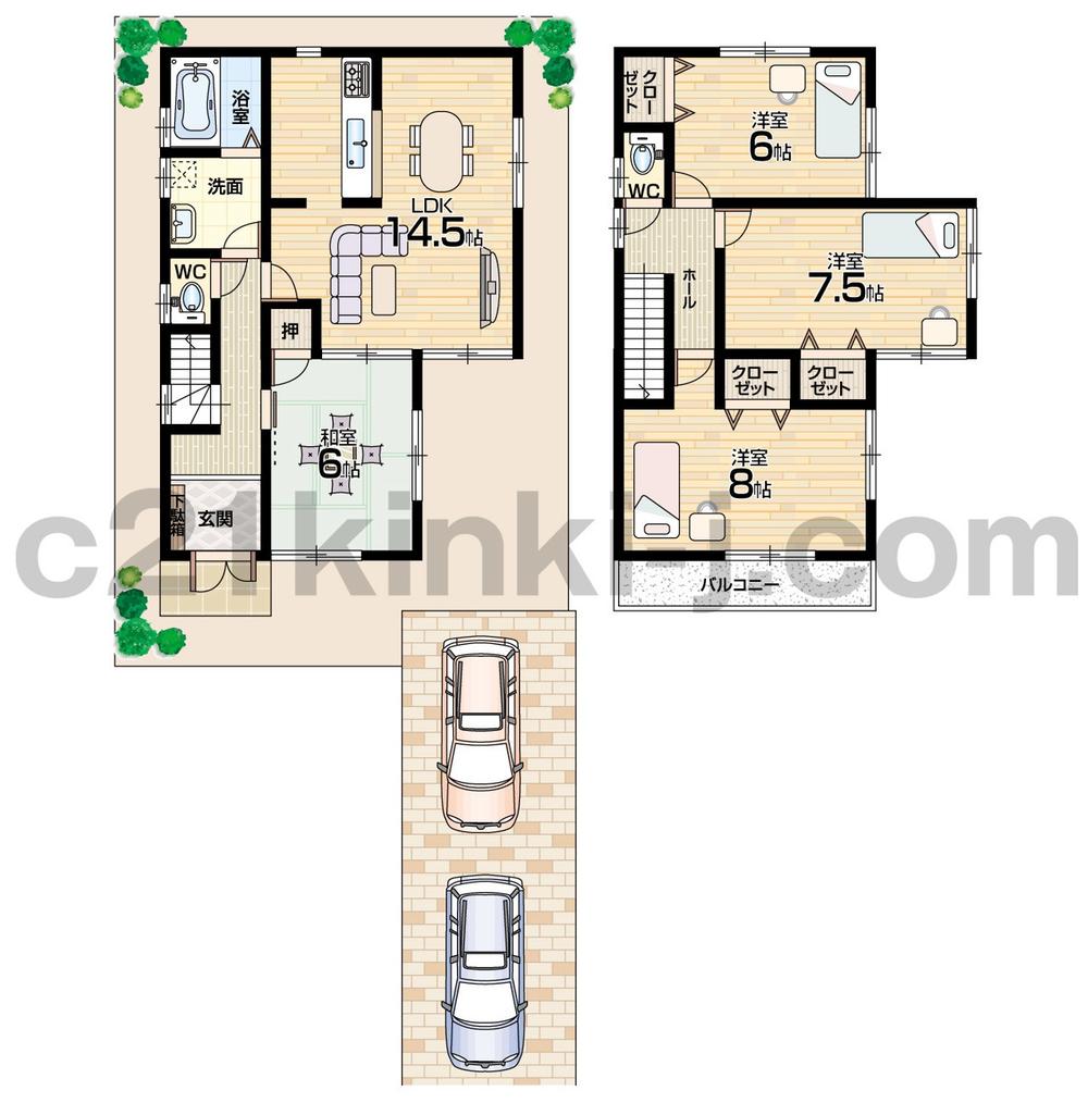 Floor plan. (No. 1 point), Price 23.5 million yen, 4LDK, Land area 104.59 sq m , Building area 95.58 sq m