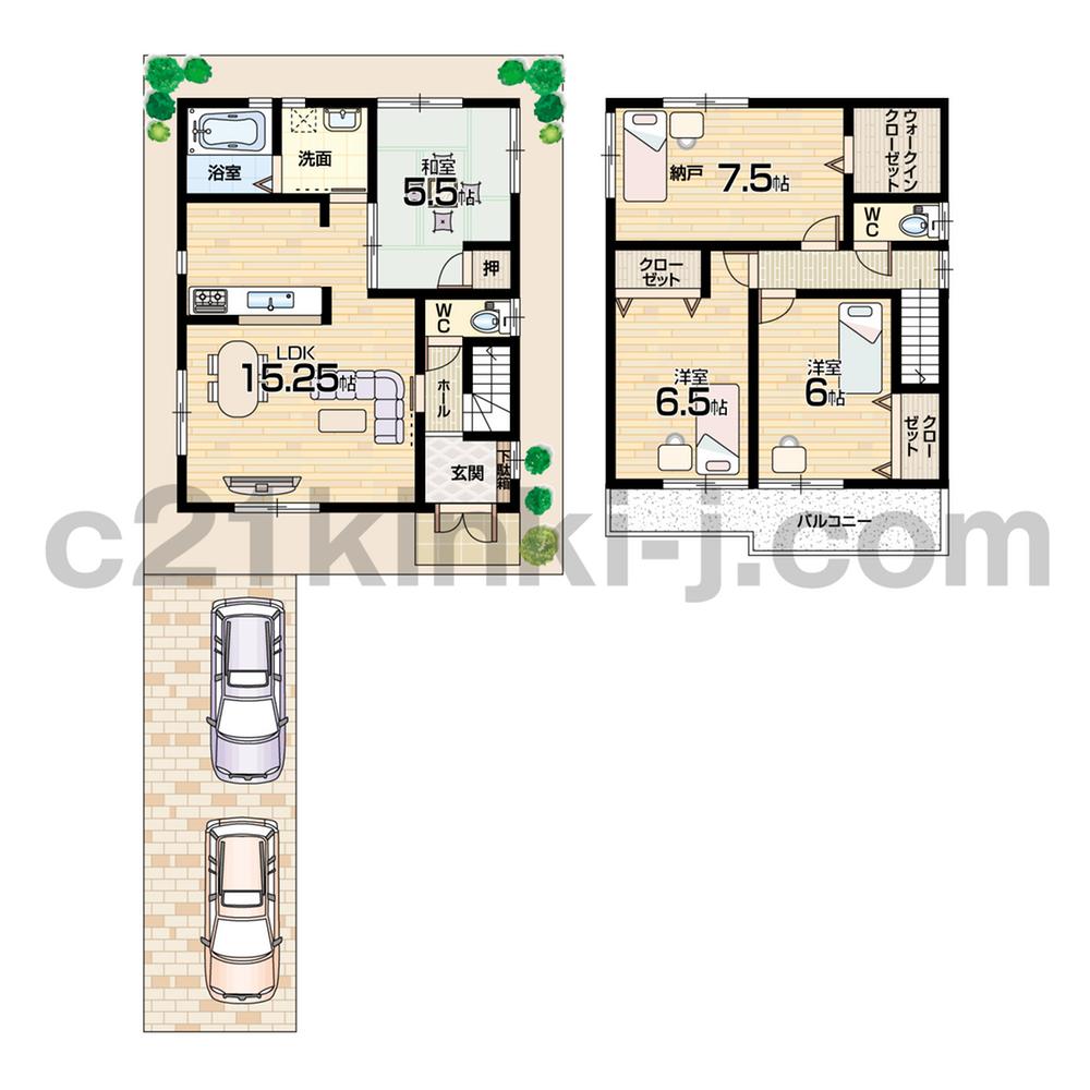 Floor plan. (No. 2 locations), Price 23.8 million yen, 4LDK+S, Land area 97.01 sq m , Building area 93.55 sq m