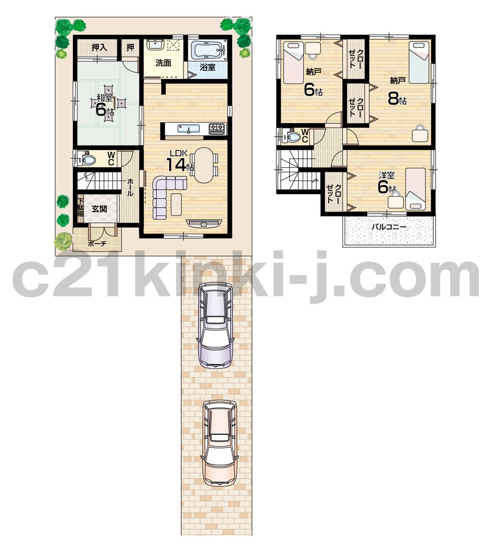 Floor plan. (No. 3 locations), Price 22,800,000 yen, 4LDK, Land area 98.92 sq m , Building area 93.55 sq m
