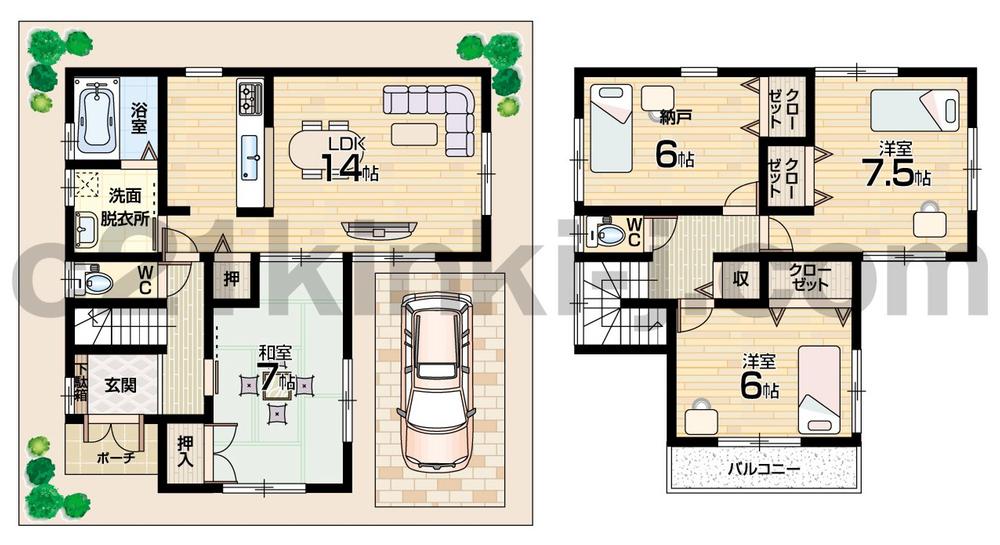 Floor plan. (No. 4 locations), Price 24,800,000 yen, 4LDK, Land area 85.13 sq m , Building area 94.77 sq m